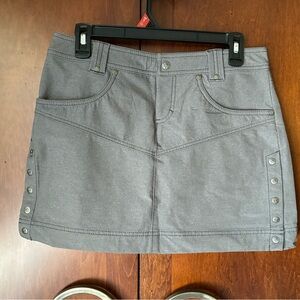 Athleta Take a Hike Gray Mini Skirt with Button Accents